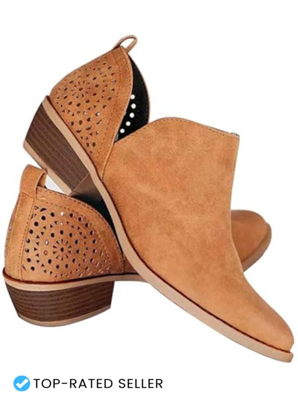 Women Cutout Ankle Booties Side V Cut Slip On Short Boots Faux Leather